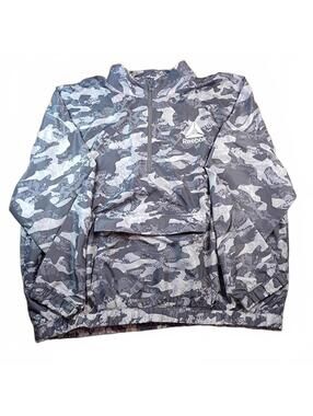 Reebok Men's XXL Gray Camouflage Pullover Windbreaker Jacket